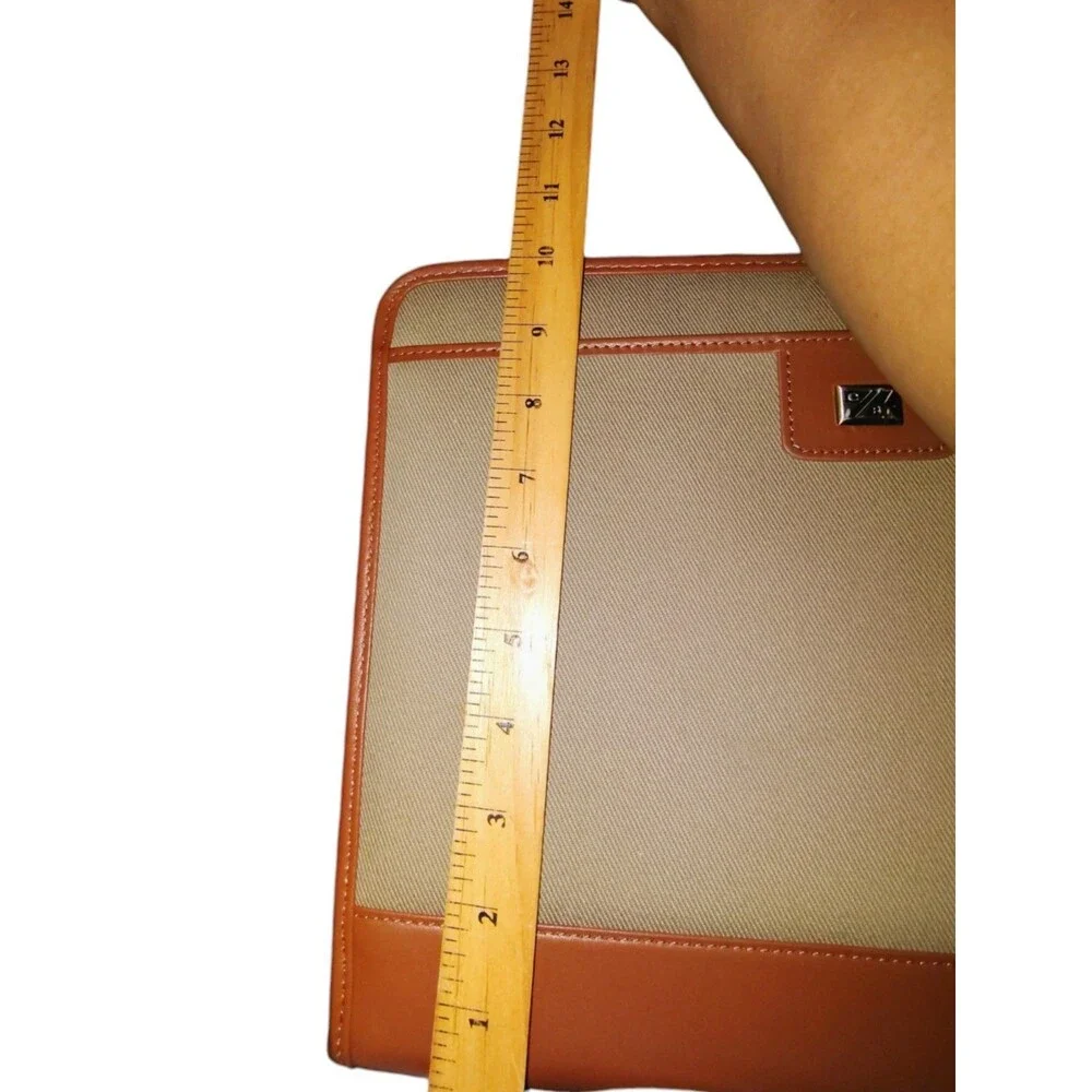 NWT Cutter & Buck Canvas & Leather Padfolio Organizer Planner Tan    57